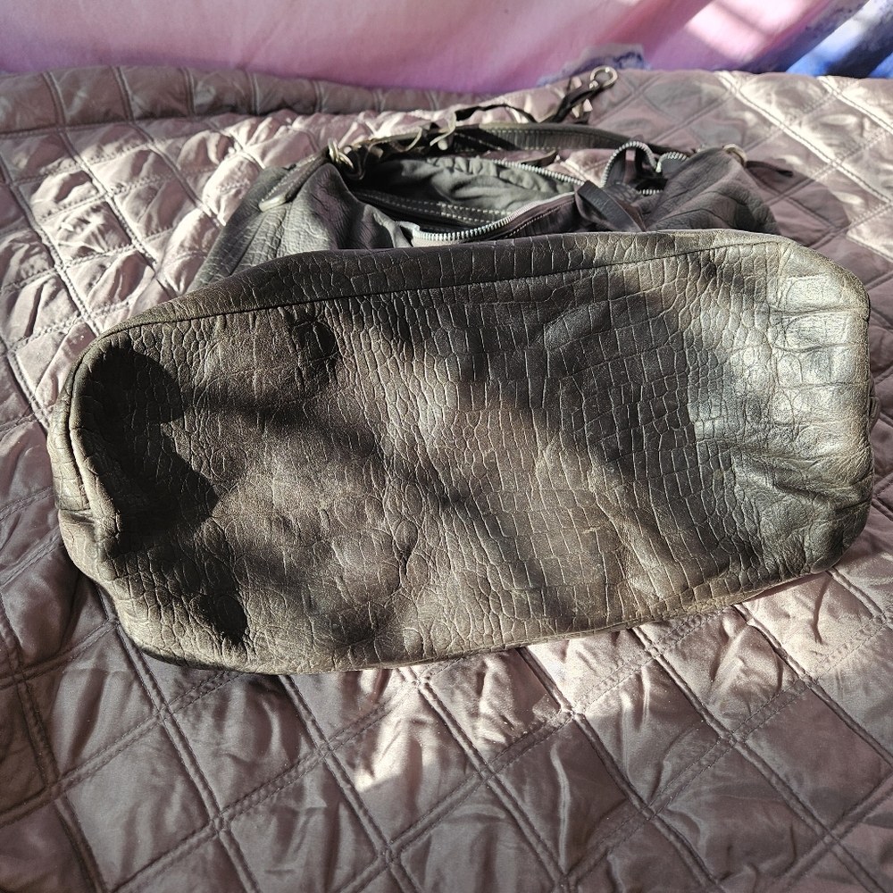 Black Crocodile Leather Gianni Chiarini Big Bag 14x14 - Picture 7 of 7